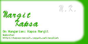 margit kapsa business card